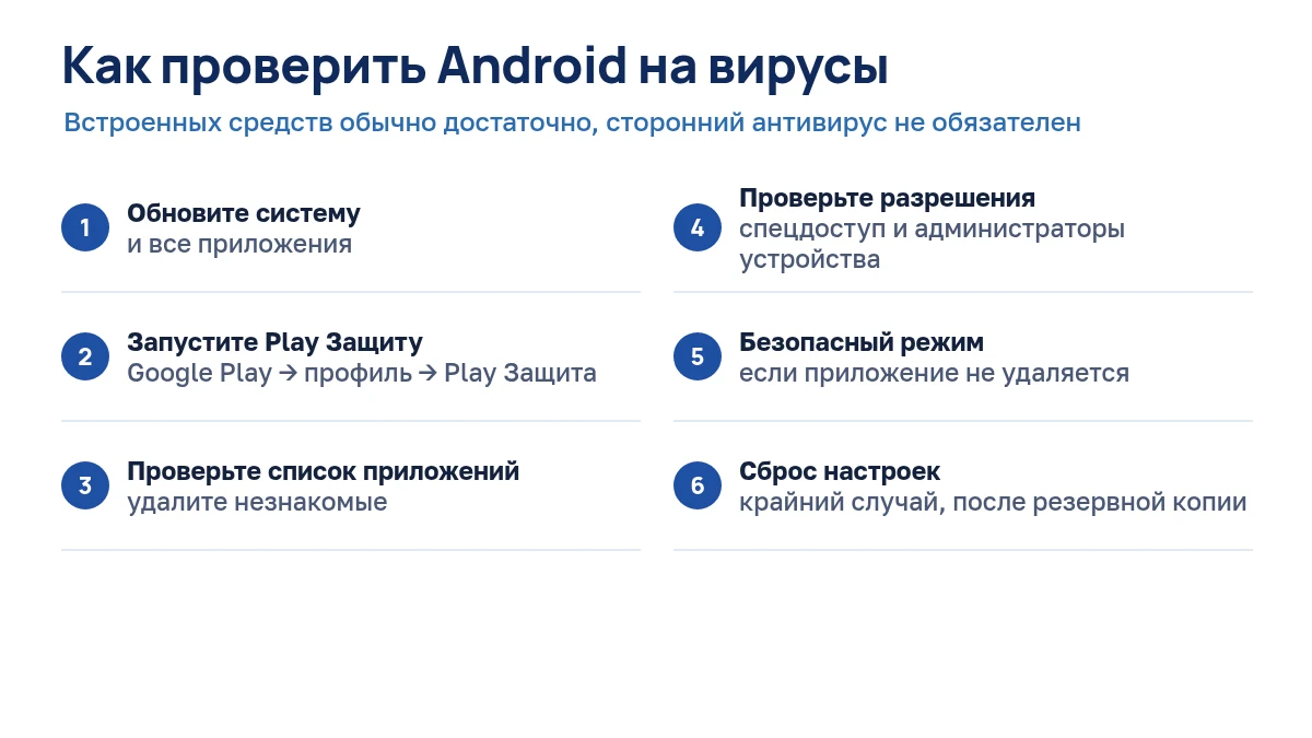 Инструкция: как проверить Android на вирусы встроенными средствами