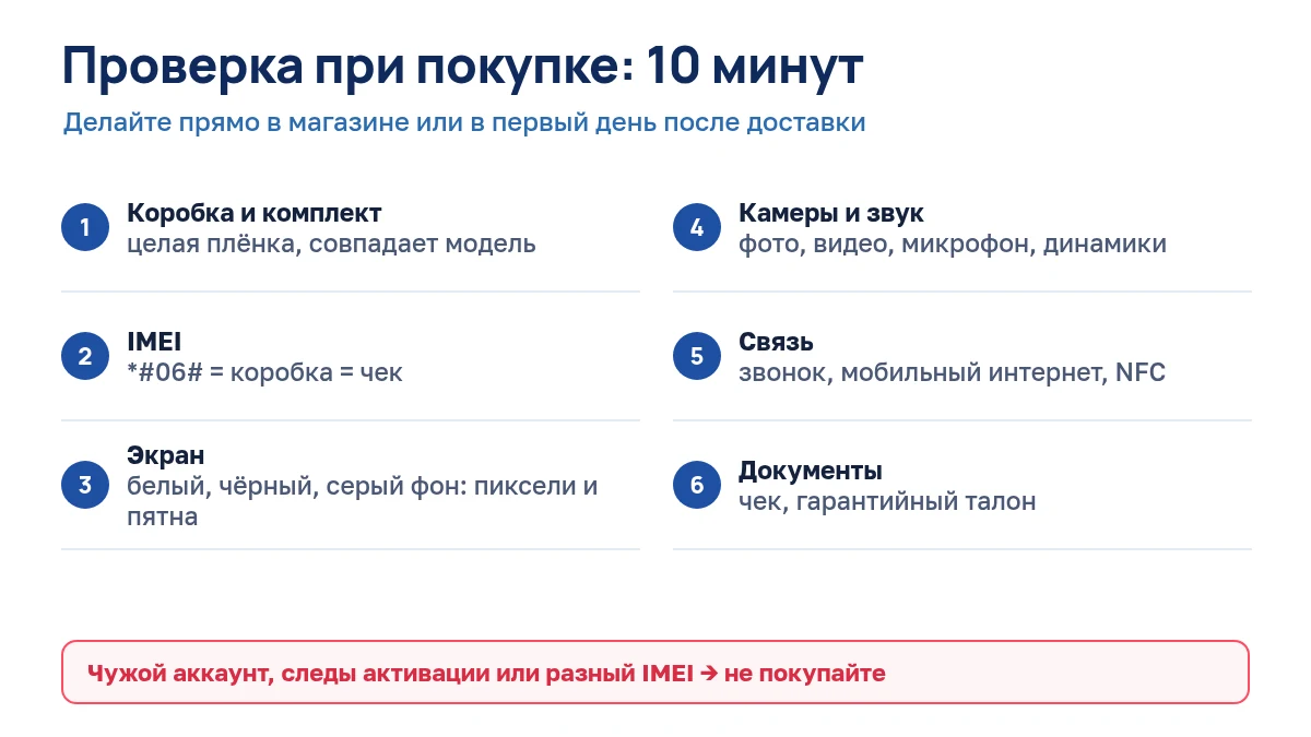 Чек-лист: как проверить смартфон при покупке за 10 минут
