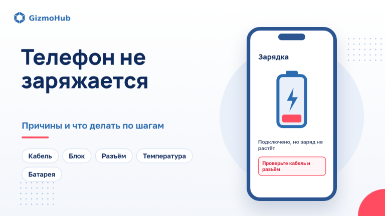 Обложка: телефон не заряжается, причины и что делать по шагам